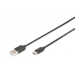 Kabel USB 2.0 USB A vidlice,USB C vidlice niklovaný 1,8m