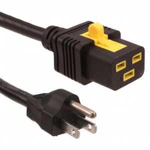 Kabel 3x14AWG IEC C19 zásuvka,NEMA 5-15 (B) vidlice PVC 2m