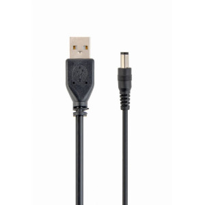 Kabel USB A vidlice,DC 3,5/1,35 zástrčka černá 1,8m