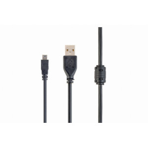 Kabel USB 2.0 USB A vidlice,USB B mini vidlice zlacený 1,8m