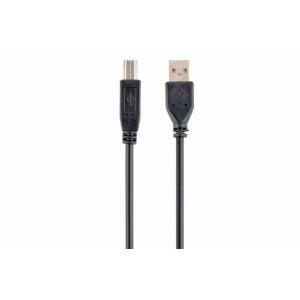 Kabel USB 2.0 USB A vidlice,USB B vidlice zlacený 3m černá