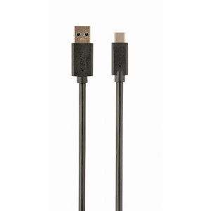 Kabel USB 3.0 USB A vidlice,USB C vidlice zlacený 1,8m černá