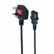 Kabel 3x0,5mm2 BS 1363 (G) vidlice,IEC C13 zásuvka PVC 1,8m