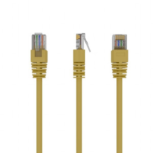Patch cord U/UTP 5e lanko CCA PVC žlutá 0,5m 26AWG Økab: 5mm