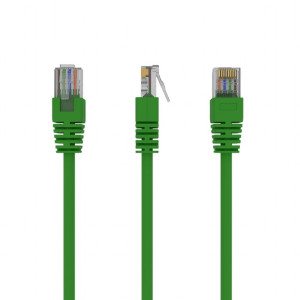 Patch cord U/UTP 5e lanko CCA PVC zelená 5m 26AWG Økab: 5mm