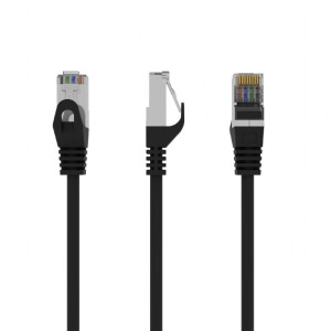 Patch cord F/UTP 6 lanko CCA PVC černá 1m RJ45 vidlice 26AWG