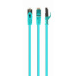 Patch cord S/FTP 6a drát Cu LSZH zelená 10m 27AWG Økab: 5,8mm