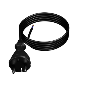 Kabel 2x1mm2 CEE 7/17 (C) vidlice,vodiče guma 4m černá 16A