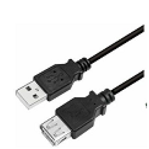 Kabel USB 2.0 USB A zásuvka,USB A vidlice niklovaný 3m černá