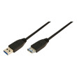 Kabel USB 3.0 USB A zásuvka,USB A vidlice niklovaný 2m černá
