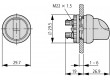 Přepínač: otočný 2 polohy 22mm modrá Podsv: M22-FLED,M22-LED