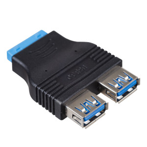 Přechod: adaptér USB 3.0 19pin,USB A zásuvka x2