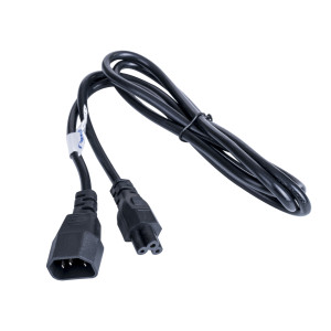 Kabel 3x0,5mm2 IEC C14 vidlice,IEC C5 zásuvka PVC 1,5m černá