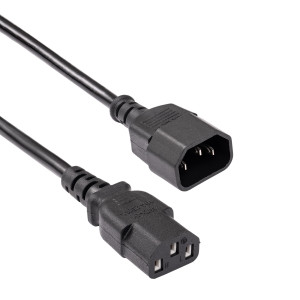 Kabel 3x0,75mm2 IEC C13 zásuvka,IEC C14 vidlice PVC 3m černá