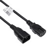 Kabel IEC C14 vidlice,IEC C15 zásuvka PVC 1,8m černá 3G1mm2