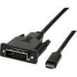 Adaptér DVI-D (24+1) vidlice,USB C vidlice 3m černá černá