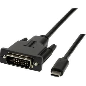 Adaptér DVI-D (24+1) vidlice,USB C vidlice 3m černá černá
