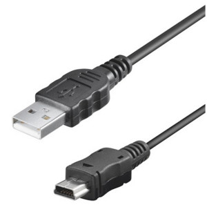 Kabel USB 2.0 USB A vidlice,USB B mini vidlice 1m černá