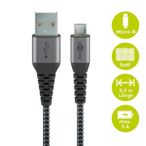 Kabel USB 2.0 USB A vidlice,USB B micro vidlice 0,5m 480Mbps