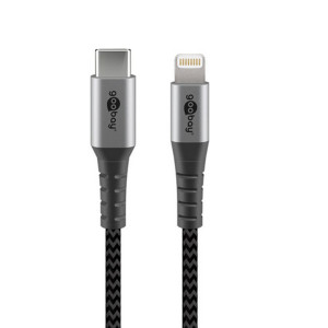 Kabel USB 2.0 vidlice Apple Lightning,USB C vidlice 1m černá