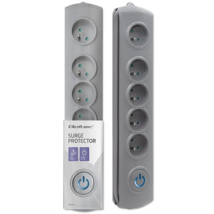 Plug socket strip: protective Sockets: 5 230VAC 10A grey