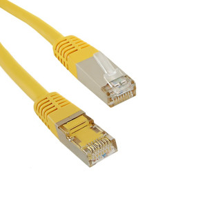 Patch cord F/UTP 6 drát CCA PE žlutá 0,25m 26AWG tienený