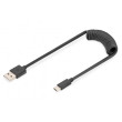Kabel kroucený,USB 2.0 USB A vidlice,USB C vidlice niklovaný
