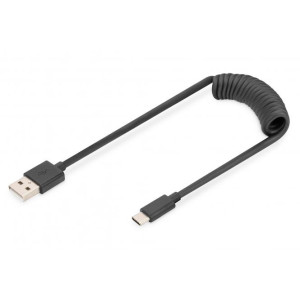 Kabel kroucený,USB 2.0 USB A vidlice,USB C vidlice niklovaný