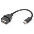 Kabel OTG,USB 2.0 USB A zásuvka,USB B mini vidlice 0,2m