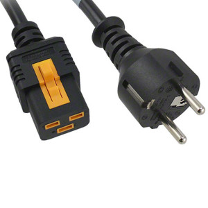 Kabel 3x1,5mm2 CEE 7/7 (E/F) vidlice,IEC C19 zásuvka PVC 2m