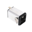 Konektor napájecí AC zásuvka vidlice 6A 250VAC fastony 6,3mm