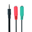 Kabel Jack 3,5mm 4pin vidlice,Jack 3,5mm zásuvka x2 0,2m