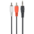 Kabel Jack 3,5mm 3pin vidlice,RCA vidlice x2 1,5m černá