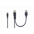 Kabel USB 2.0 USB A zásuvka,USB A vidlice x2 zlacený 0,9m