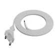 Kabel 2x0,5mm2 CEE 7/16 (C) vidlice,vodiče PVC 2m bílá 2,5A