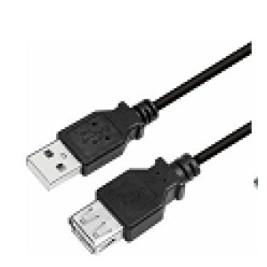 Kabel USB 2.0 USB A zásuvka,USB A vidlice niklovaný 5m černá