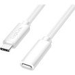 Kabel High Speed,USB 2.0 USB C zásuvka,USB C vidlice 1m bílá