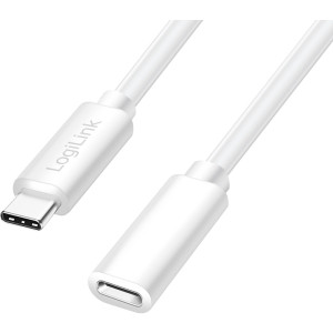 Kabel High Speed,USB 2.0 USB C zásuvka,USB C vidlice 1m bílá