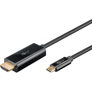 Kabel HDMI vidlice,USB C vidlice PVC 2m černá
