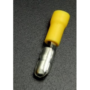 Kabelová dutinka 4mm kulatá samec pro kabel 1,5mm2 žlutá