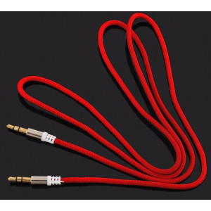 Profi audio kabel JACK 3,5mm opletený zlacený stereo červený 1m