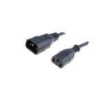 Kabel IEC C13 zásuvka, IEC C14 vidlice 0,5m černá PVC 10A