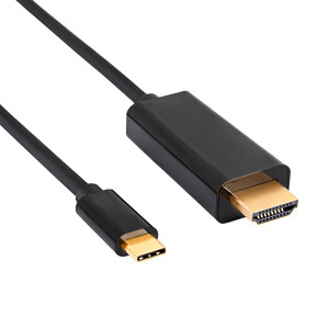 Adaptér USB-C HDMI vidlice,USB C vidlice zlacený 1,8m černá
