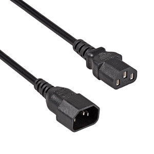 Kabel IEC C13 zásuvka,IEC C14 vidlice PVC 3m černá 3G1mm2