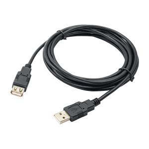 Kabel USB 2.0 USB A zásuvka,USB A vidlice niklovaný 3m černá