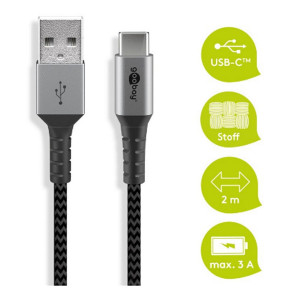 Kabel USB 2.0 USB A vidlice,USB C vidlice 2m 480Mbps