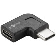 Adaptér USB 3.0 USB C zásuvka,USB C úhlová zástrčka černá