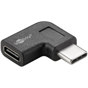 Adaptér USB 3.0 USB C zásuvka,USB C úhlová zástrčka černá