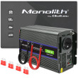 Měnič: DC/AC 1kW Uvýst: 230VAC 12VDC Výv: síťové 230 V,USB 90%