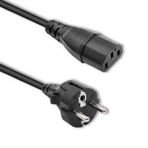 Kabel CEE 7/7 (E/F) vidlice,IEC C13 zásuvka 1,8m černá 16A